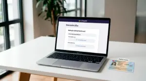 Notebook s prihláseným myPaysafe Unlimited účtom a slovenský občiansky preukaz pri KYC overení