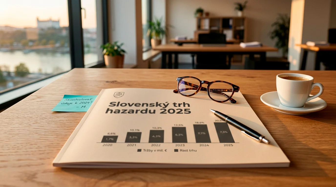 Slovenský trh hazardných hier 2025: GGR 1,55 miliardy eur a podiel online kasín 36,6 percenta